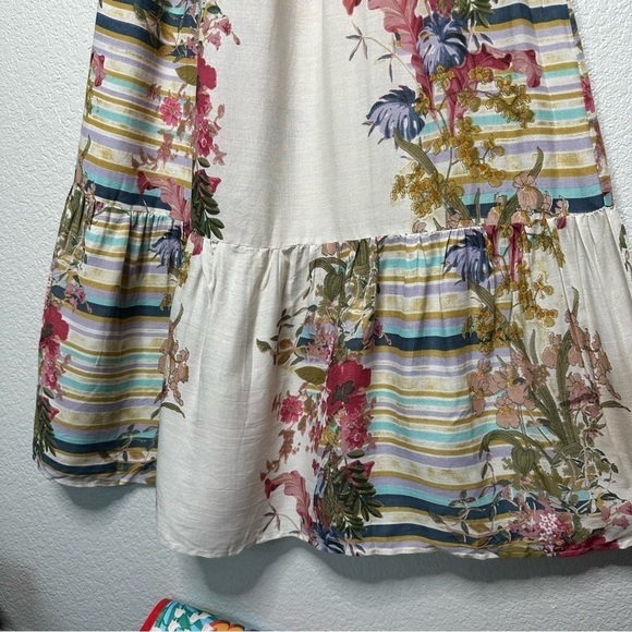 NWT Raga Women's Floral Maxi Summer Dress Smocked Waist Multi Color Small - Picture 4 of 12